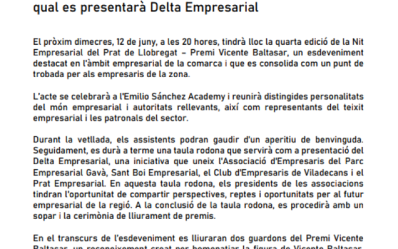 El Prat Empresarial premia al Periòdic Delta i a l’empresa Mail Boxes Airport Group 